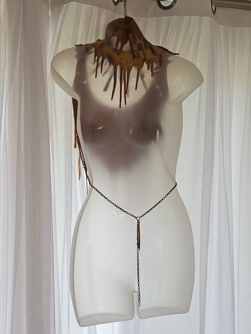 Silicone Gold Paint Drip Halter And Choker Set - Picture 6 of 16